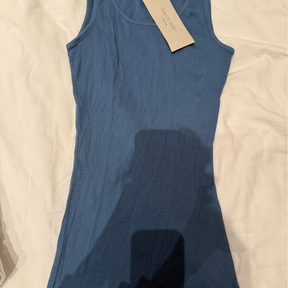 New With Tags Sweaty Betty Ribbed Blue Tank Top size XS